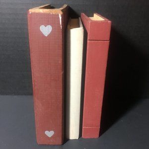 Vintage! Set of Wooden School Days Books Decor